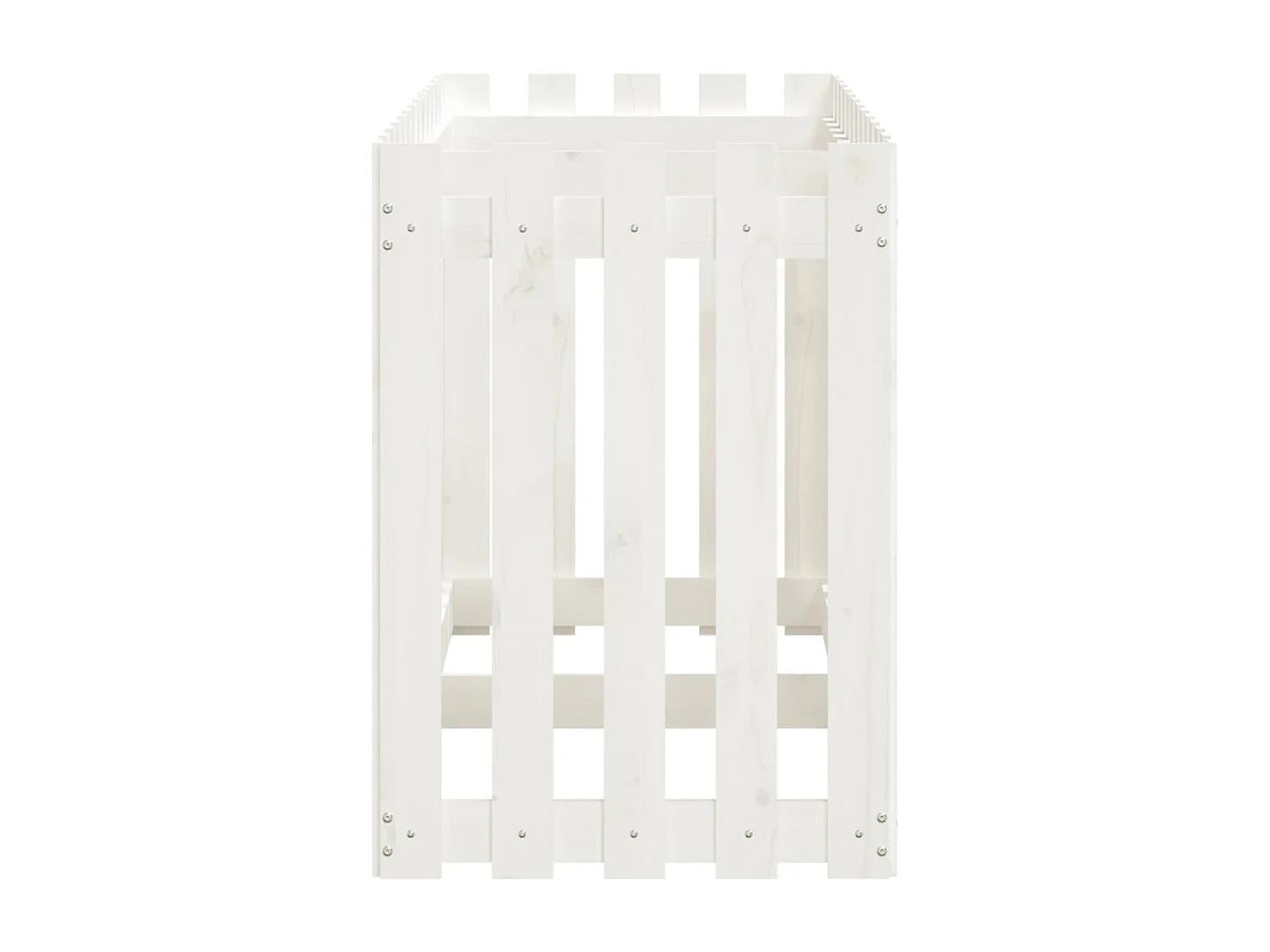 Macetero bancal elevado plantas flores terraza jardín valla de jardín diseño 150 x 50 x 70 cm pino macizo blanco 02_0039801