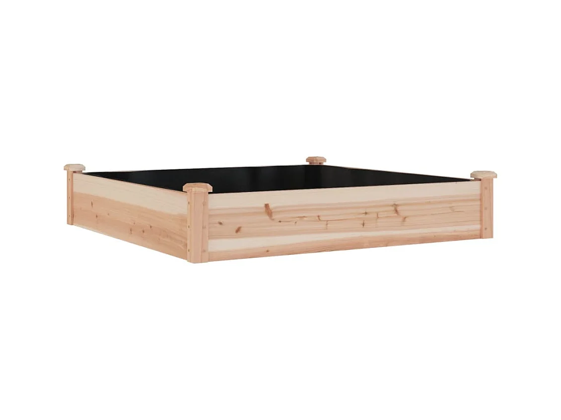 Jardinière bac lit surélevé bois marron 120 x 120 x 25 cm 02_0039831