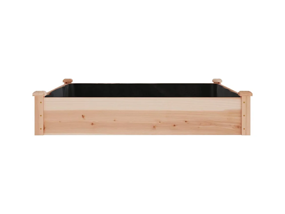 Jardinière bac lit surélevé bois marron 120 x 120 x 25 cm 02_0039831
