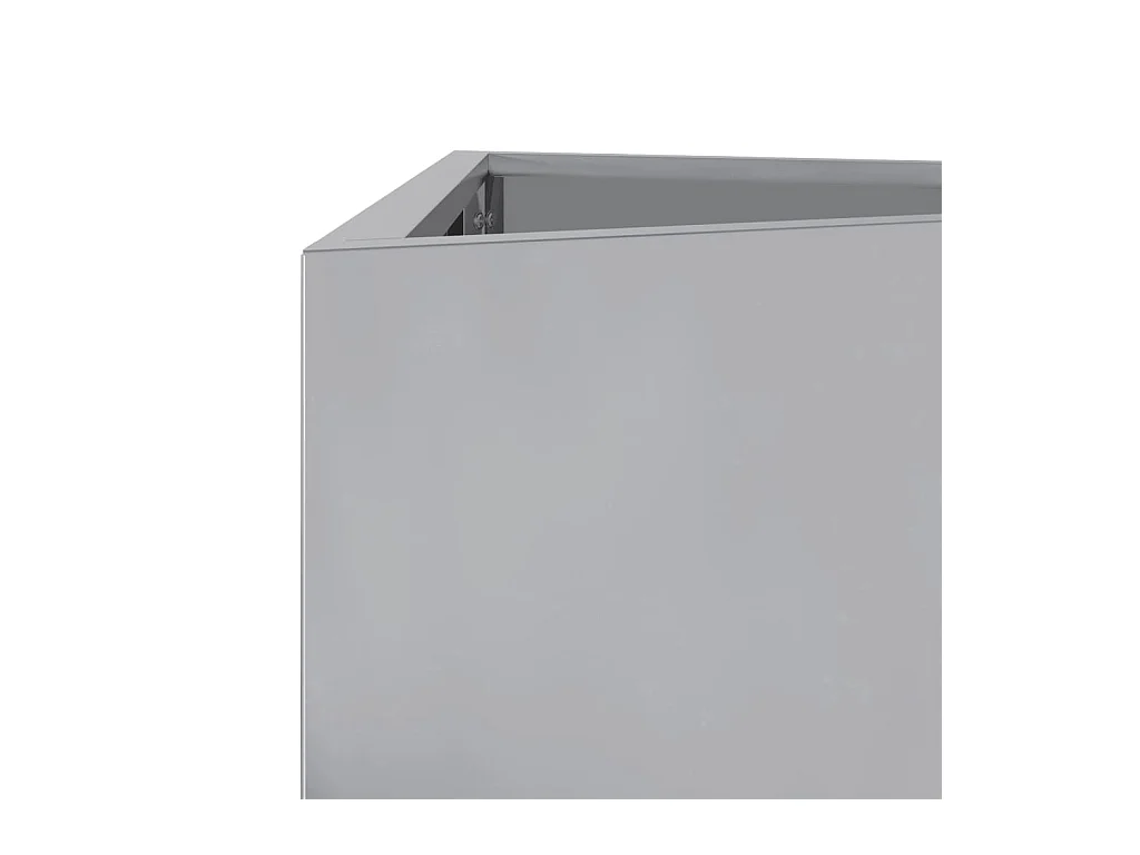 Vaso per fioriera aiuola rialzata piante fiori giardino terrazze set da 2 triangolari 50 x 43 x 75 cm acciaio zincato argento 02_0039108