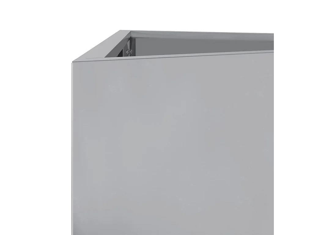 Vaso per fioriera aiuola rialzata piante fiori giardino terrazze set da 2 triangolari 50 x 43 x 75 cm acciaio zincato argento 02_0039108