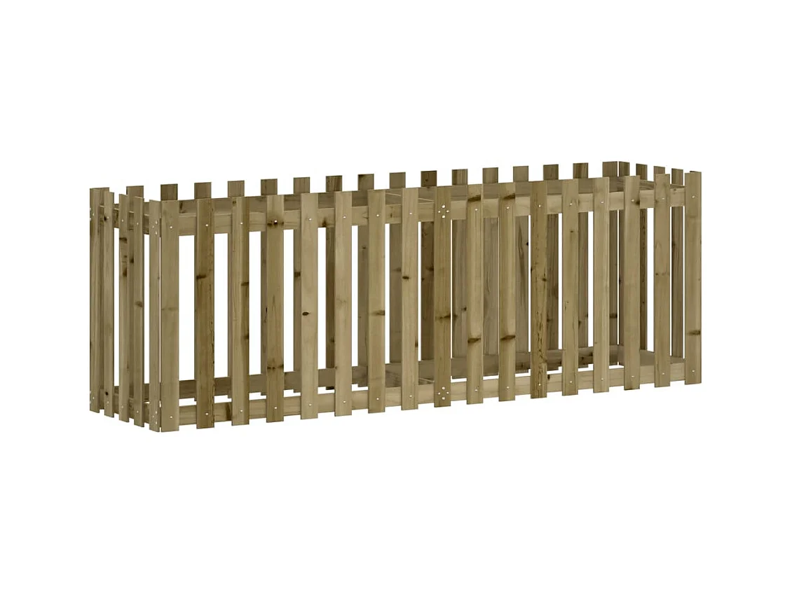 Vassoio per fioriera aiuola rialzata piante fiori terrazza giardino recinzione design legno di pino impregnato marrone 02_0039815