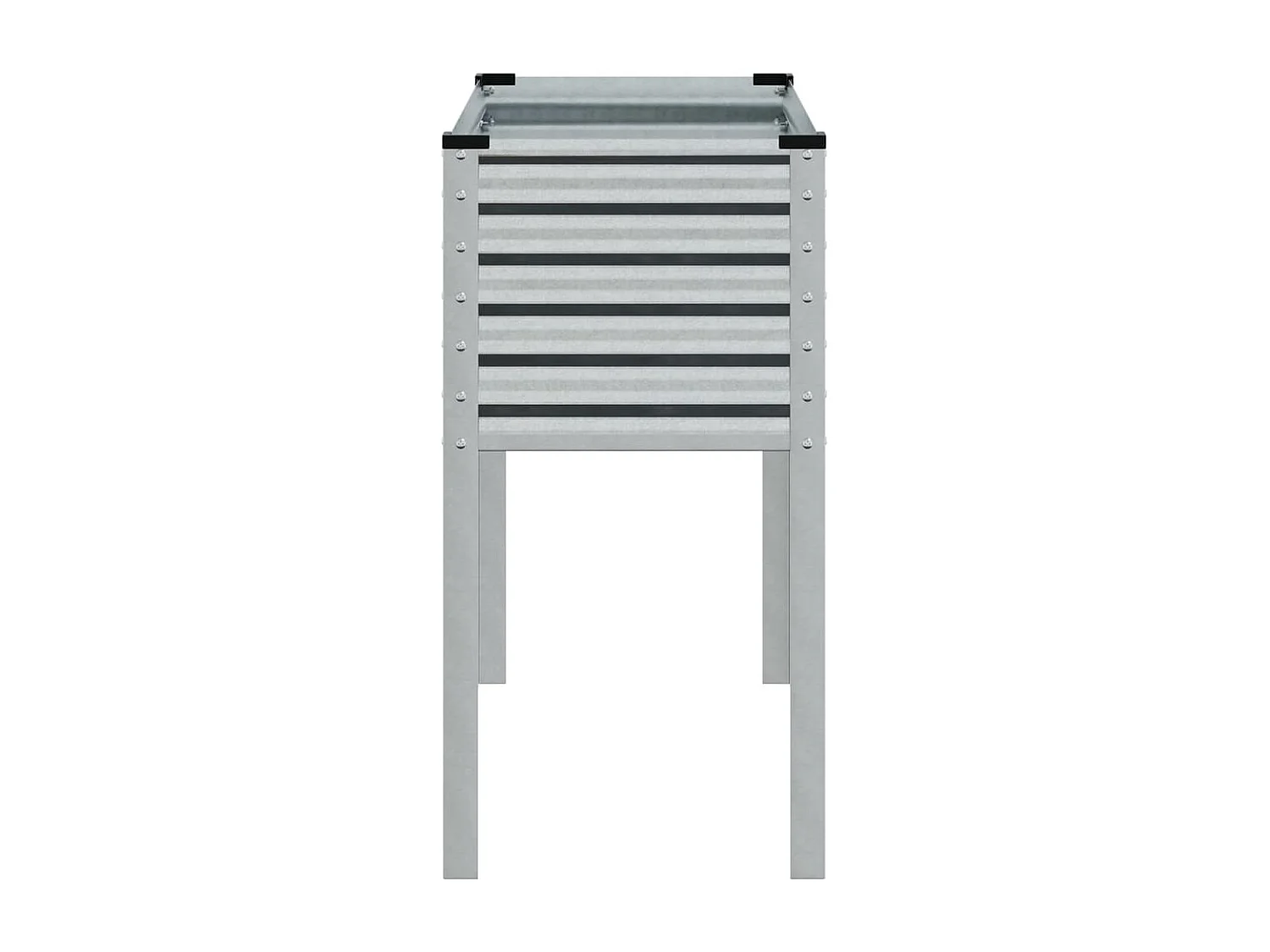 Macetero bancal elevado plantas flores terraza jardín 100 x 41 x 90 cm acero inoxidable Plata 02_0037275