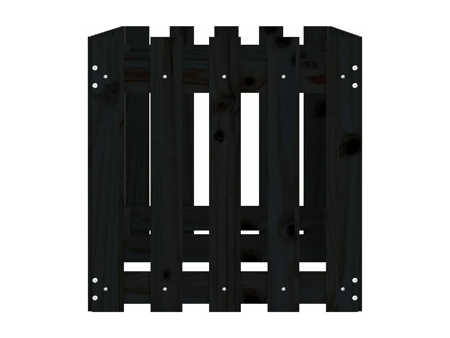 Vassoio per fioriera aiuola rialzata piante fiori terrazza giardino recinzione giardino design 150 x 50 x 50 cm pino massiccio nero 02_0039799