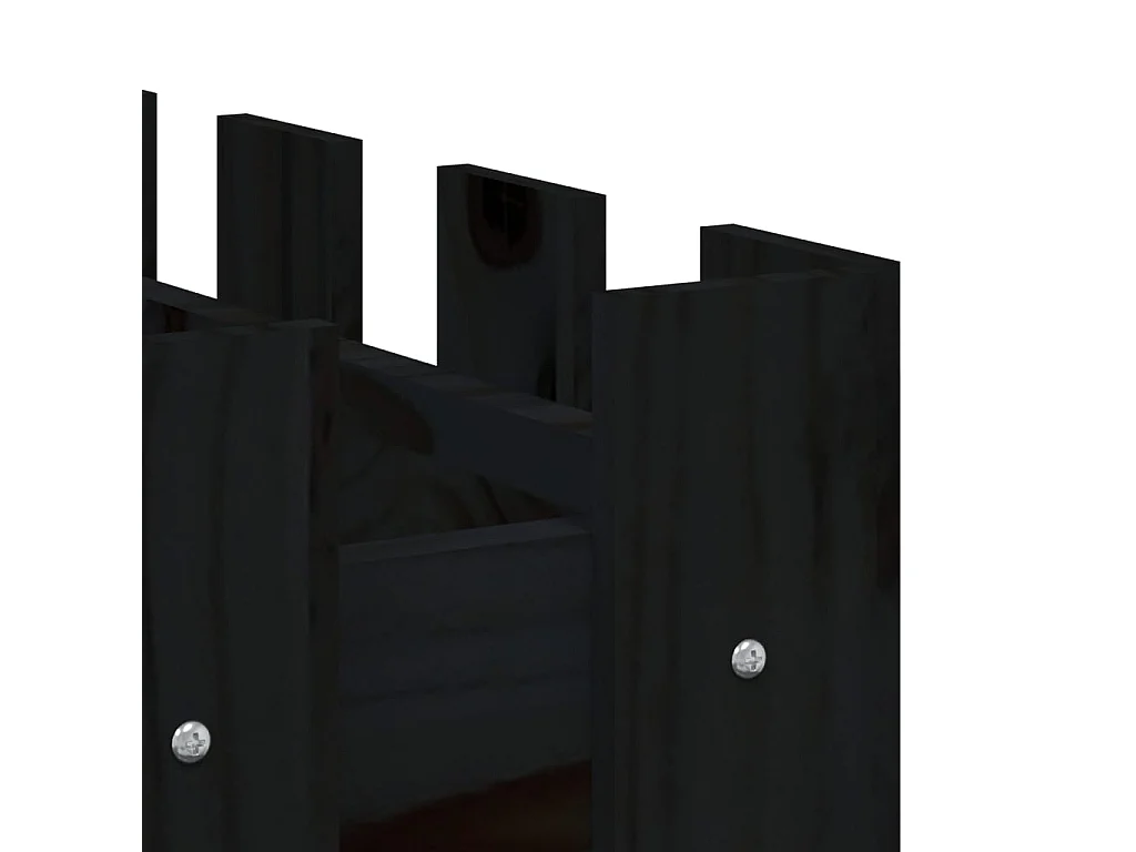 Vassoio per fioriera aiuola rialzata piante fiori terrazza giardino recinzione giardino design 150 x 50 x 50 cm pino massiccio nero 02_0039799