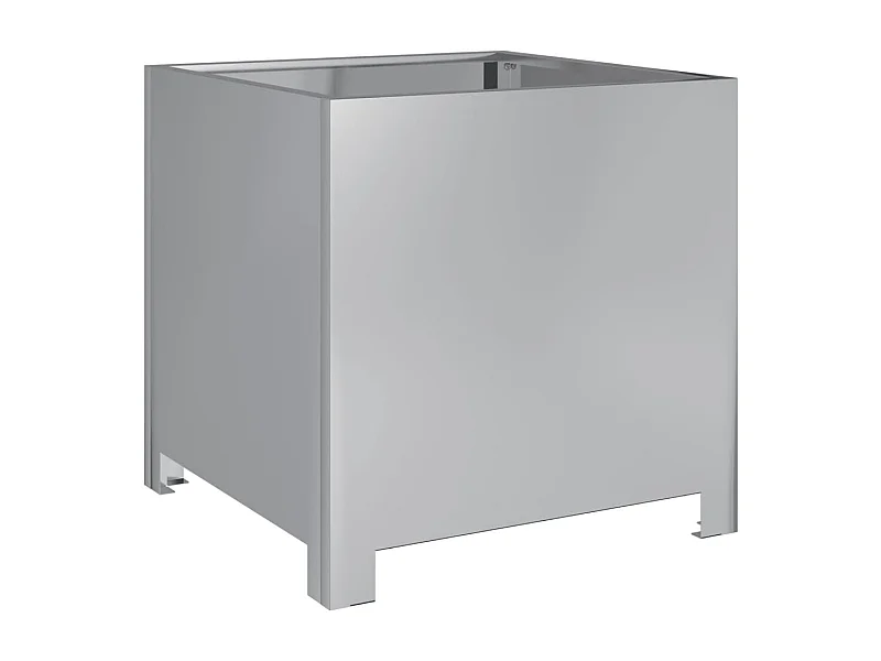 Vassoio per fioriera aiuola rialzata piante fiori terrazzo giardino 40 x 40 x 40 cm acciaio inox Argento 02_0037548