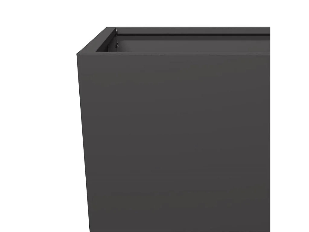 Bandeja para plantador de plantas com canteiro elevado flores terraço jardim 35 x 35 x 75 cm aço preto 02_0037513