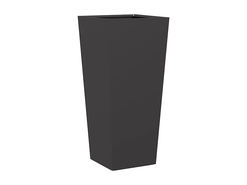 Bandeja para plantador de plantas com canteiro elevado flores terraço jardim 35 x 35 x 75 cm aço preto 02_0037513