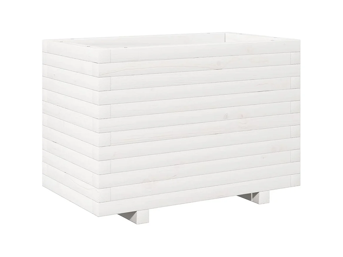 Jardinière bac lit surélevé bois blanche 70 x 40 x 49.5 cm 02_0037789