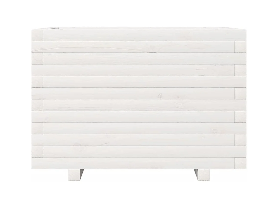 Jardinière bac lit surélevé bois blanche 70 x 40 x 49.5 cm 02_0037789