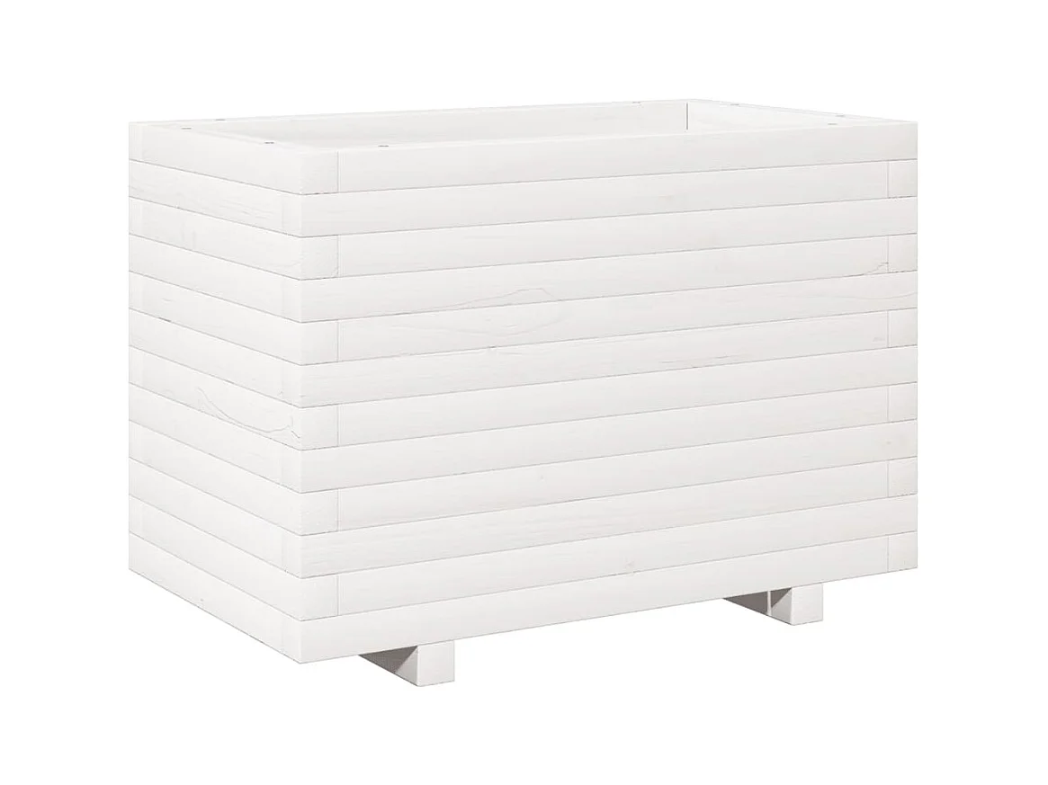 Jardinière bac lit surélevé bois blanche 70 x 40 x 49.5 cm 02_0037789
