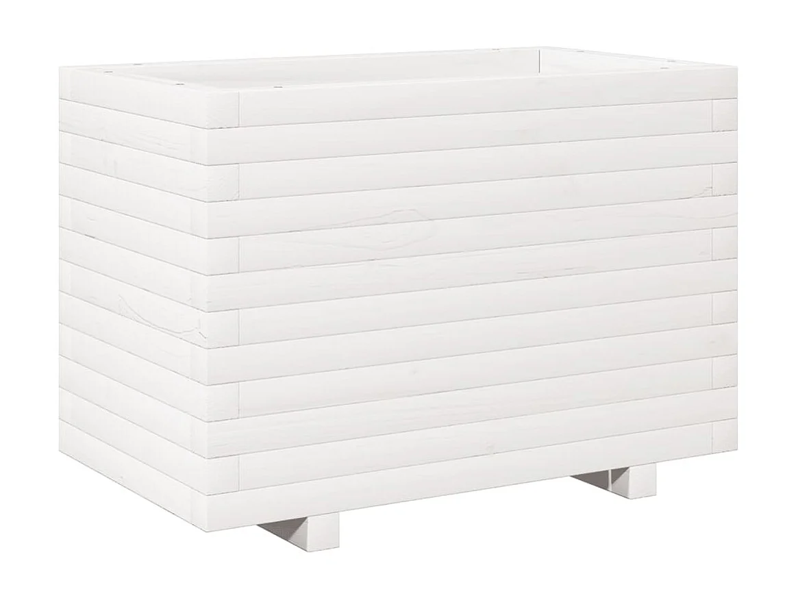 Macetero bancal elevado plantas flores terraza jardín 70 x 40 x 49,5 cm madera maciza de pino blanco 02_0037789