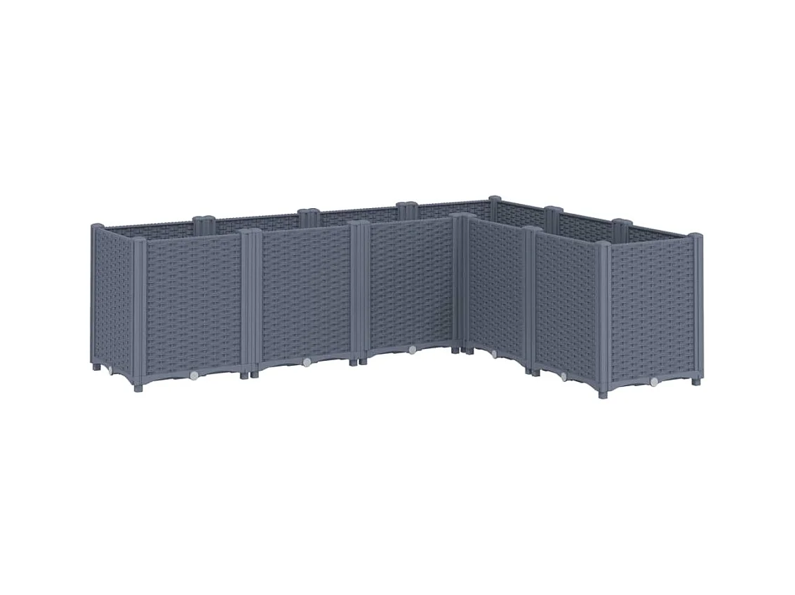 Jardinière bac lit surélevé grise 160 x 120 x 53 cm 02_0037456