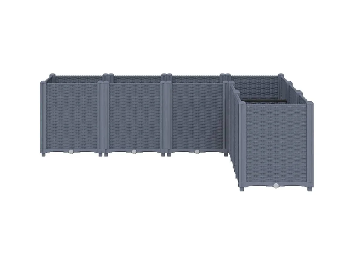 Jardinière bac lit surélevé grise 160 x 120 x 53 cm 02_0037456