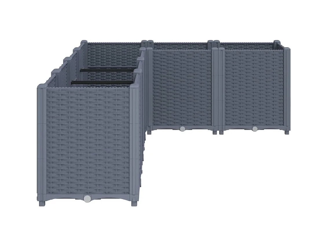 Jardinière bac lit surélevé grise 160 x 120 x 53 cm 02_0037456