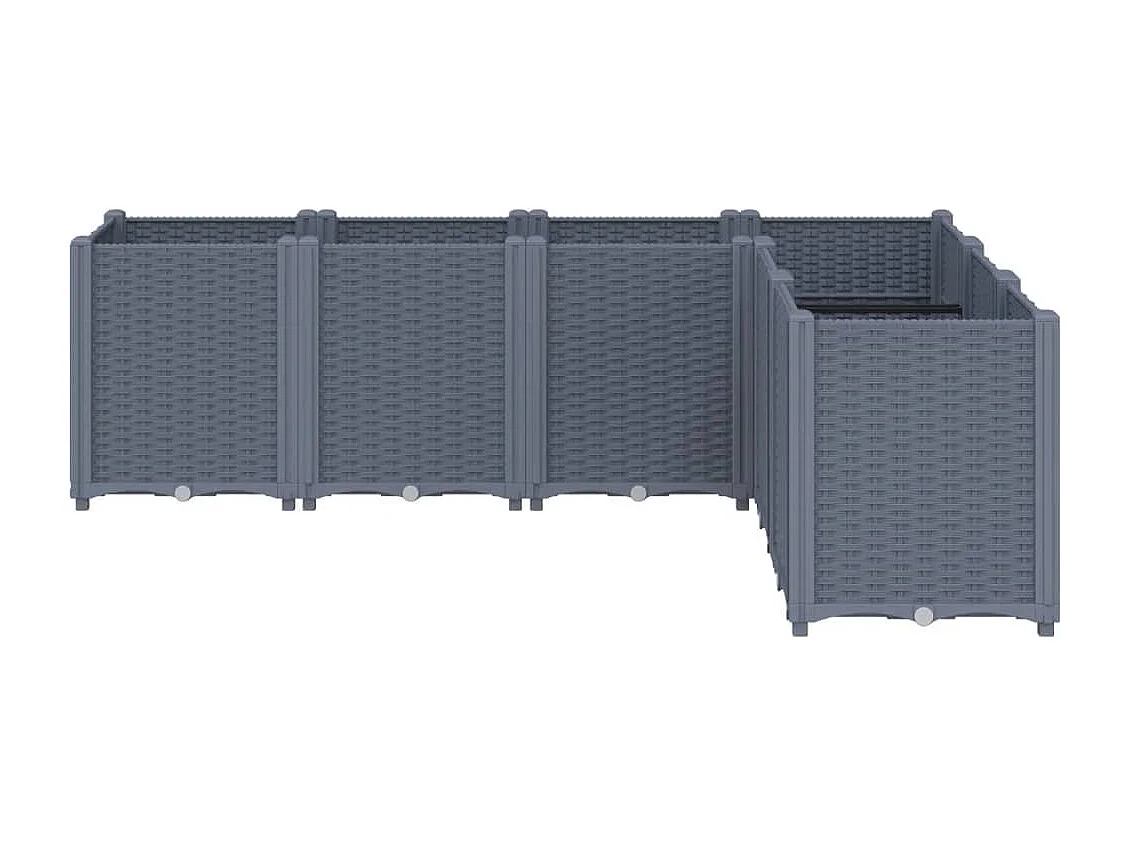 Vassoio per fioriera aiuola rialzata piante fiori terrazza giardino 160 x 120 x 53 cm PP grigio 02_0037456