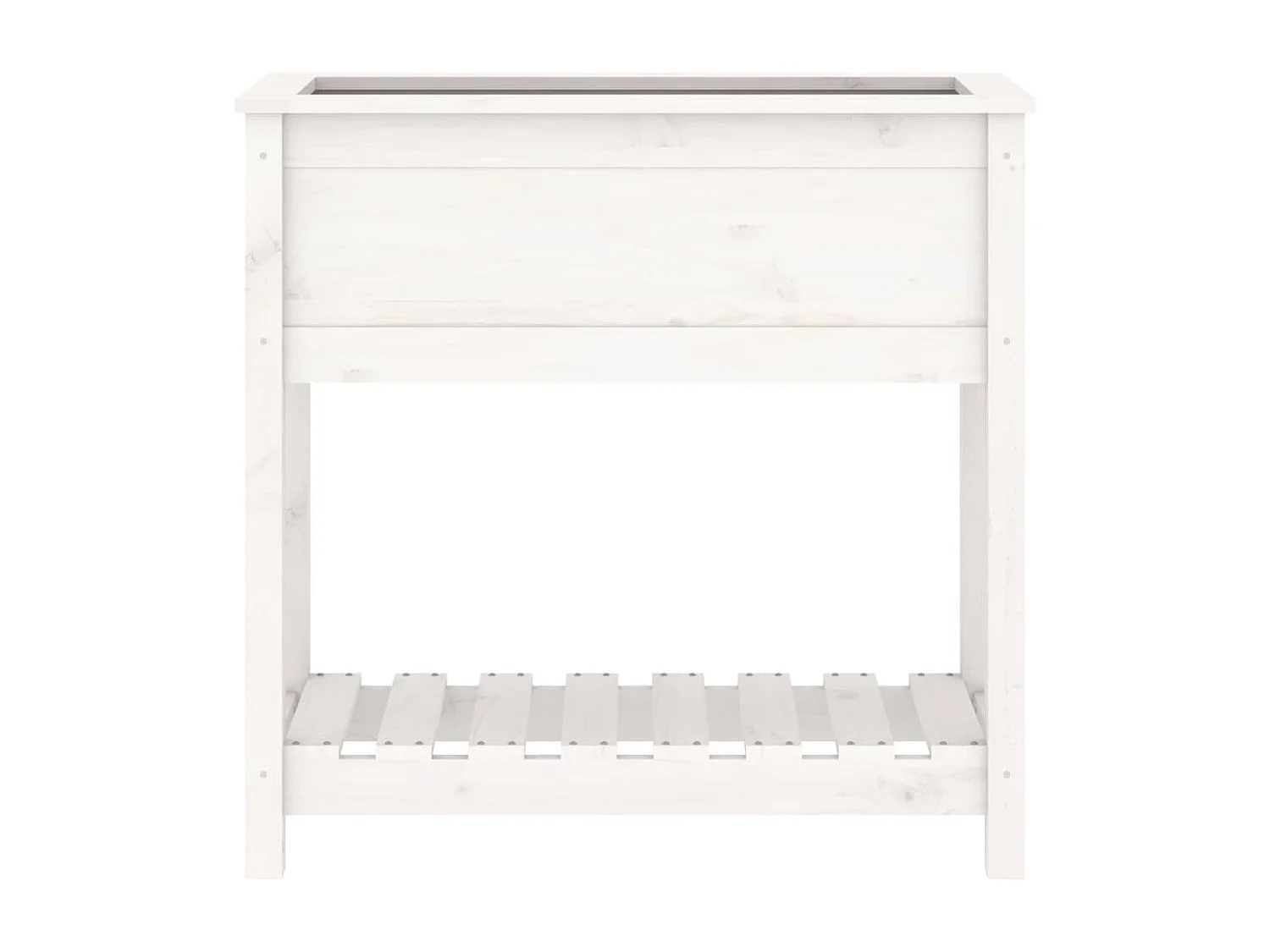 Vassoio per fioriera aiuola rialzata piante fiori terrazza giardino con ripiano 82,5 x 34,5 x 81 cm legno massello di pino bianco 02_0038402