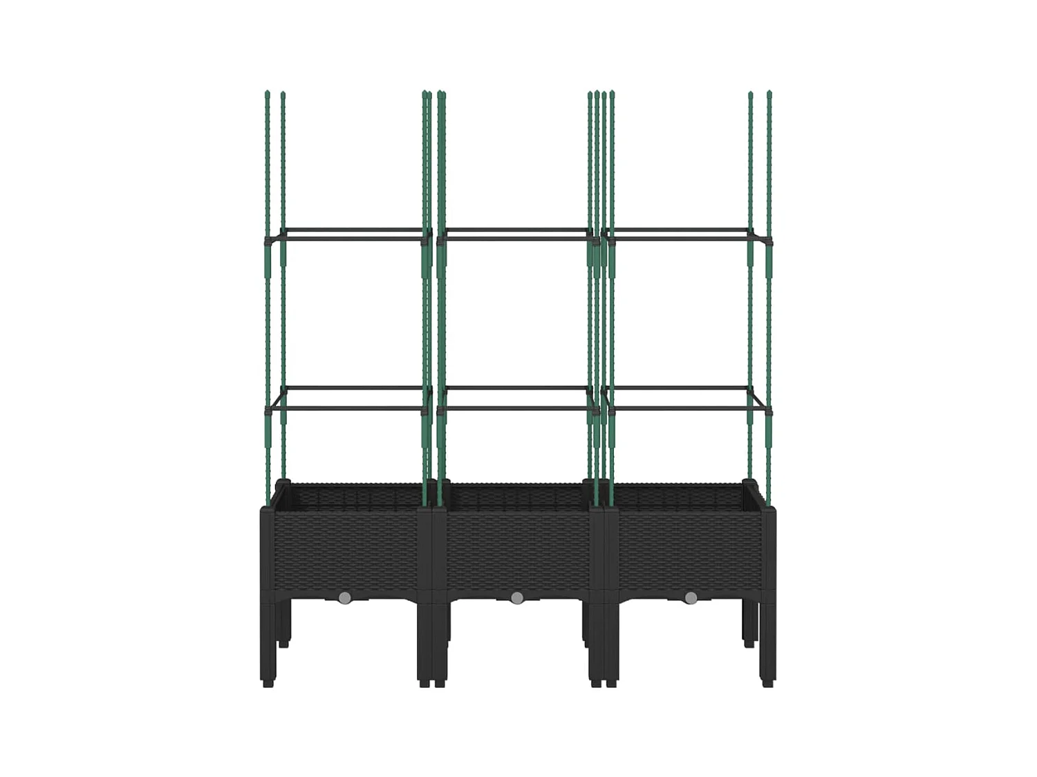 Jardinière bac lit surélevé noire 120 x 40 x 142 cm 02_0038245