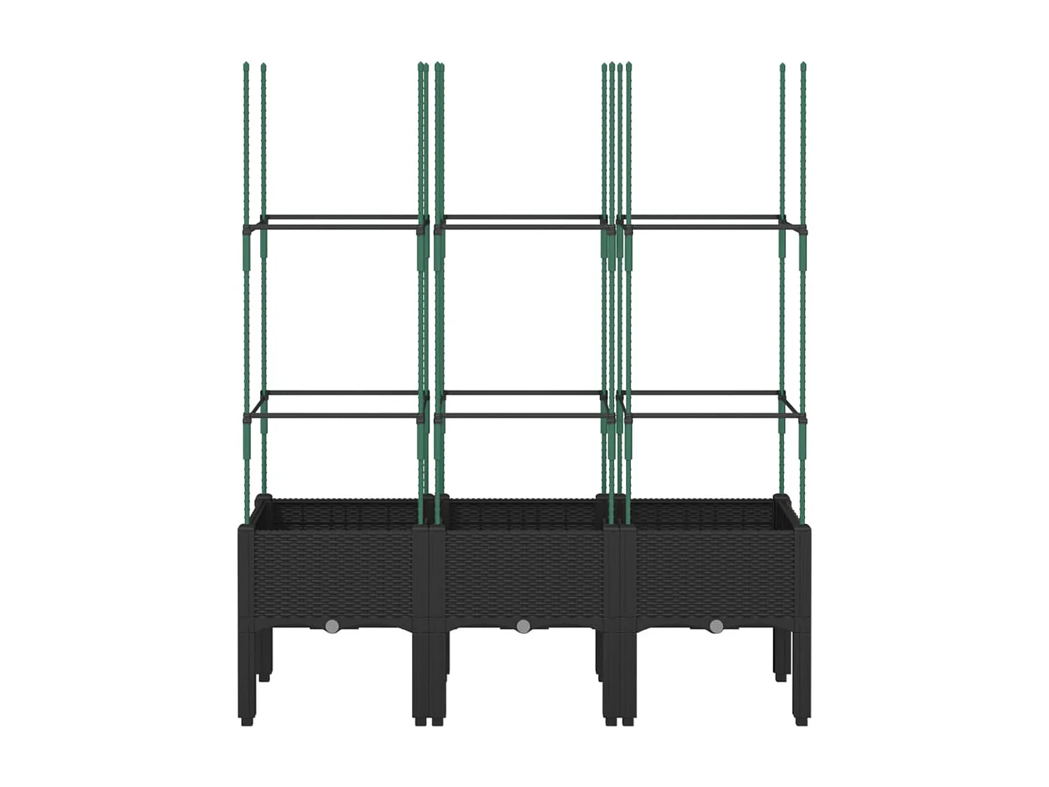 Jardinière bac lit surélevé noire 120 x 40 x 142 cm 02_0038245