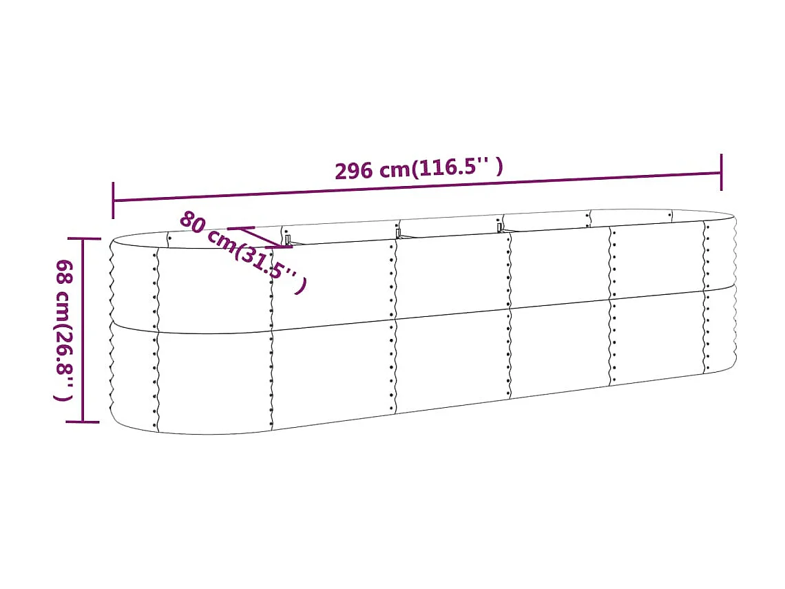 Jardinera bancal elevado plantas flores terraza jardín jardín acero con recubrimiento en polvo antracita 02_0039488