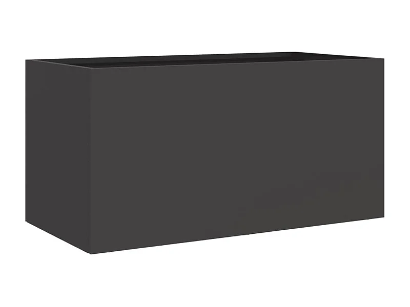 Vassoio per fioriera aiuola rialzata piante fiori terrazza giardino 62 x 30 x 29 cm acciaio nero 02_0037739