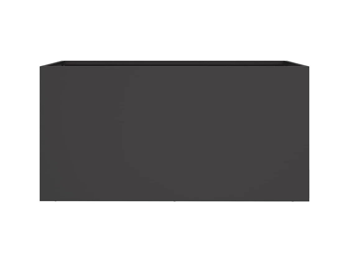 Vassoio per fioriera aiuola rialzata piante fiori terrazza giardino 62 x 30 x 29 cm acciaio nero 02_0037739