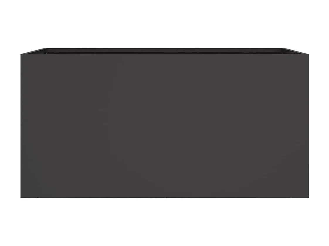 Vassoio per fioriera aiuola rialzata piante fiori terrazza giardino 62 x 30 x 29 cm acciaio nero 02_0037739