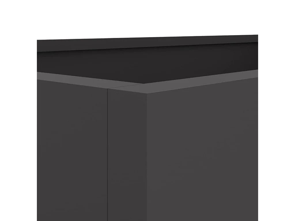 Vassoio per fioriera aiuola rialzata piante fiori terrazza giardino 62 x 30 x 29 cm acciaio nero 02_0037739