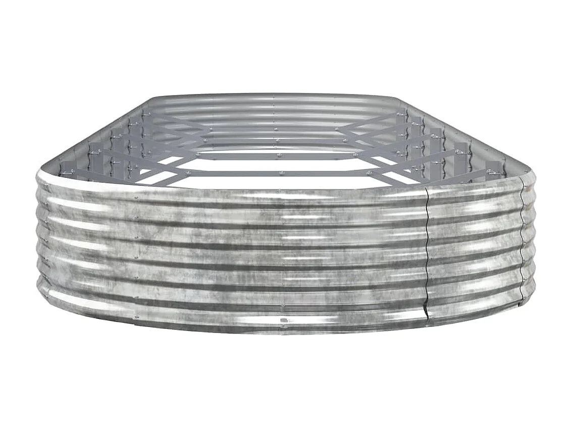 Macetero bancal elevado plantas flores terraza jardín jardín acero con revestimiento de polvo plateado Plata 02_0039695