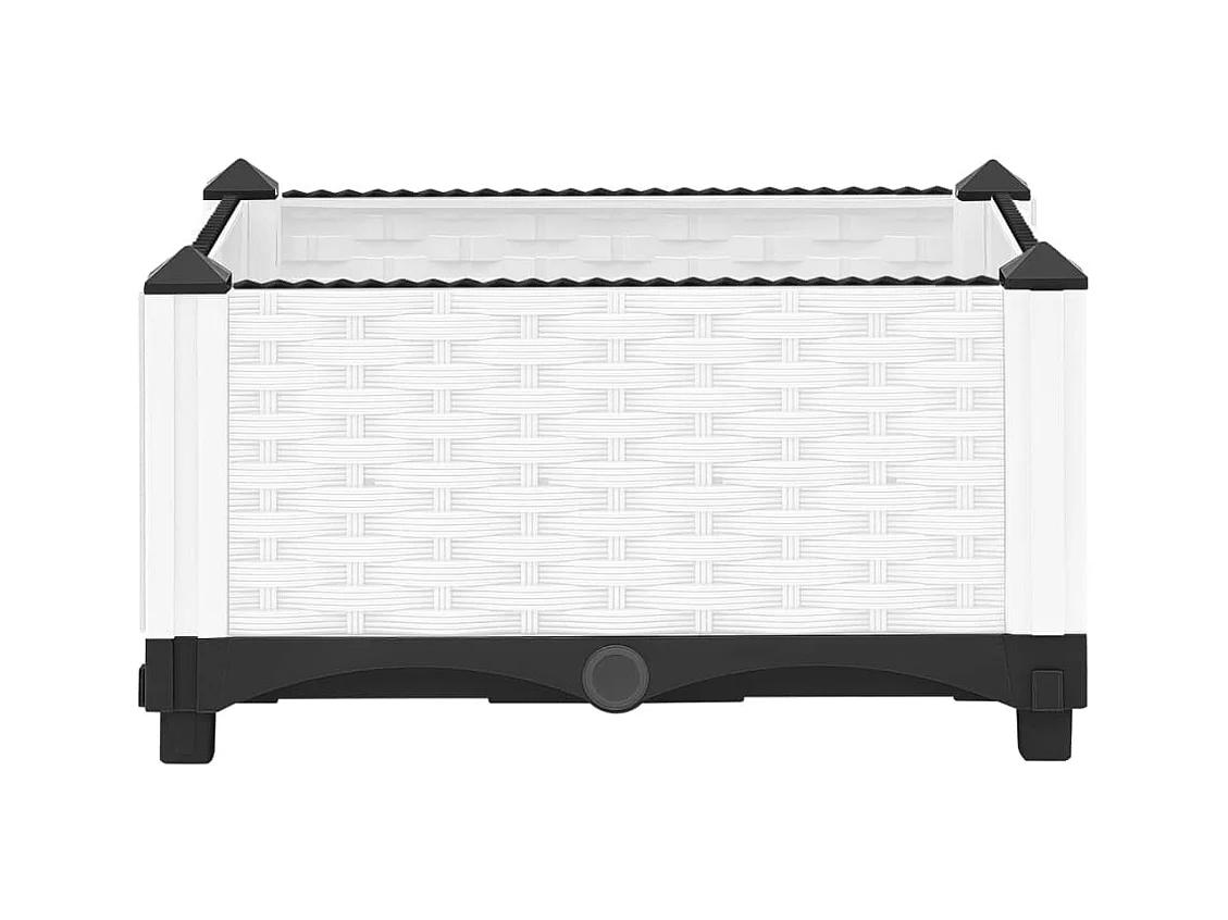 Fioriera aiuola rialzata vassoio piante fiori terrazzo giardino 40 x 40 x 23 cm polipropilene bianco 02_0039224