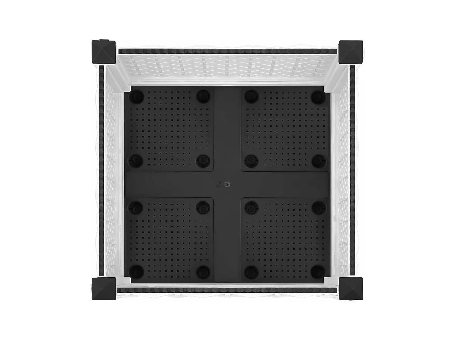 Fioriera aiuola rialzata vassoio piante fiori terrazzo giardino 40 x 40 x 23 cm polipropilene bianco 02_0039224