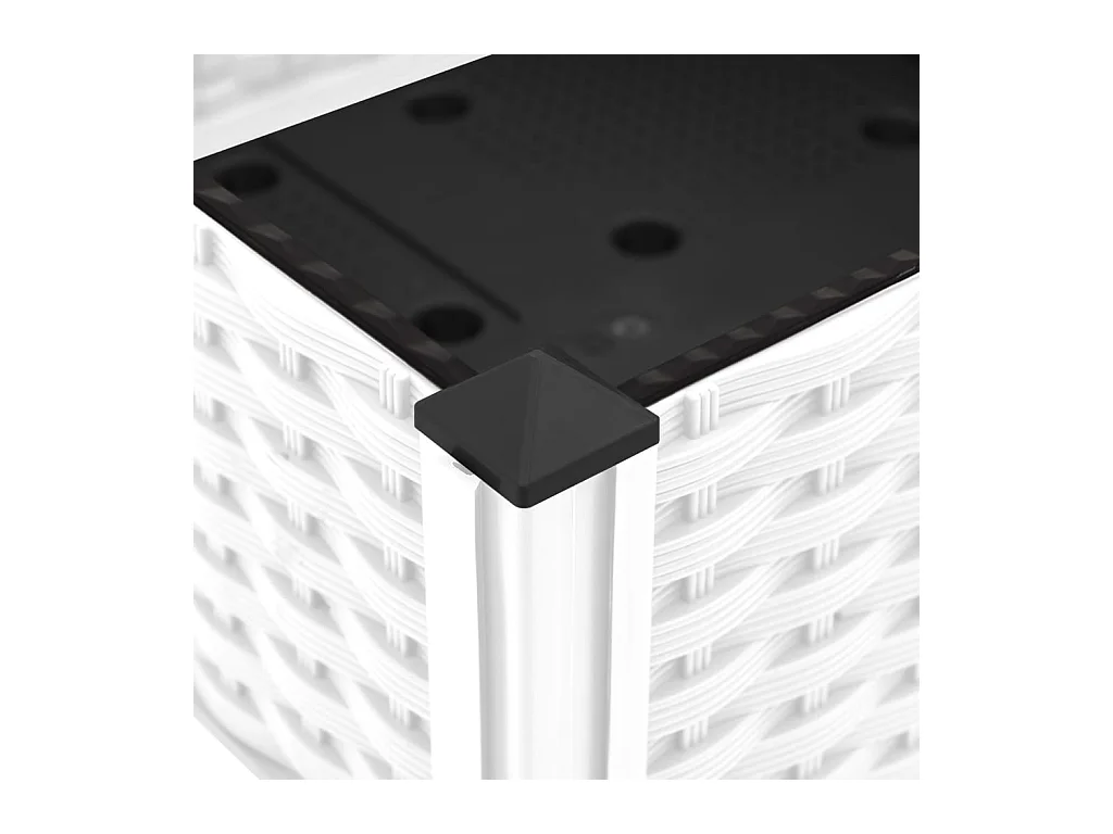 Fioriera aiuola rialzata vassoio piante fiori terrazzo giardino 40 x 40 x 23 cm polipropilene bianco 02_0039224