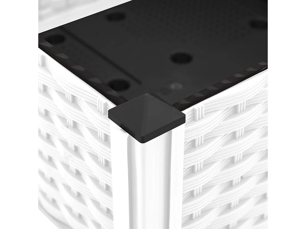 Plantador bandeja elevada plantas flores terraço jardim 40 x 40 x 23 cm polipropileno branco 02_0039224
