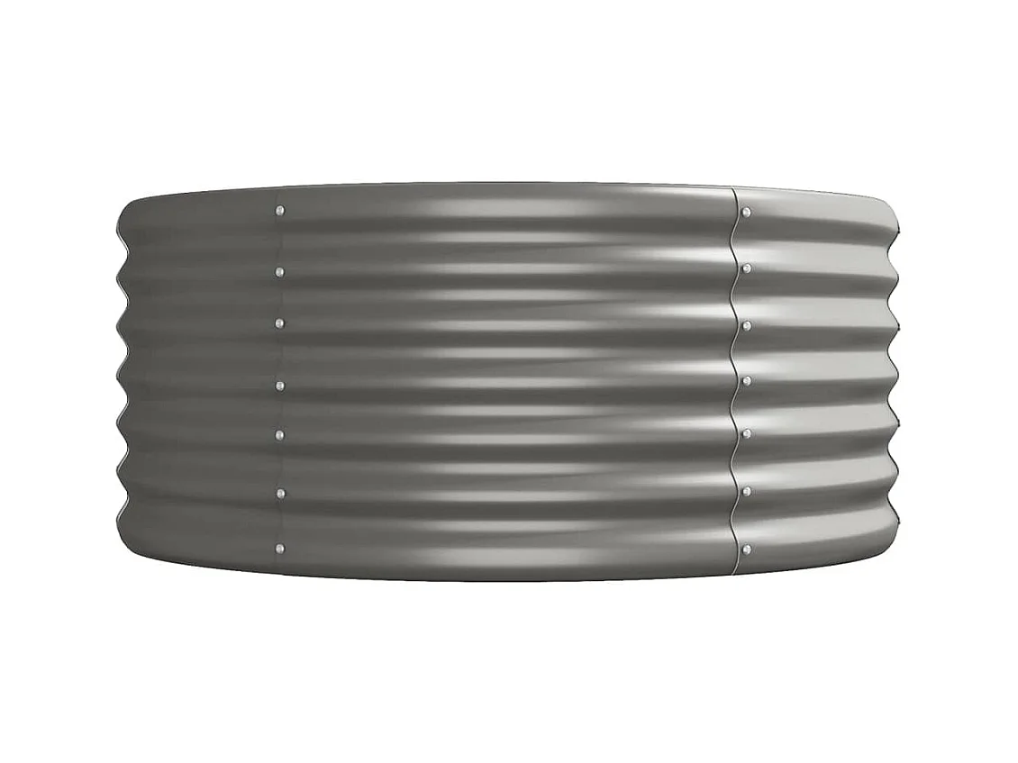 Vassoio per fioriera aiuola rialzata piante fiori terrazza giardino giardino acciaio verniciato a polvere 296 x 80 x 36 cm grigio 02_0039622