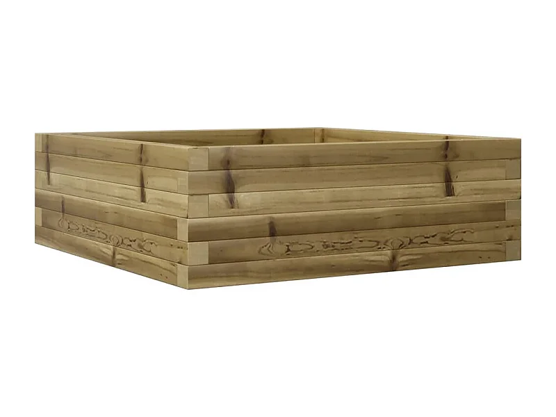 Jardinière bac lit surélevé bois marron 70 x 70 x 23 cm 02_0037805