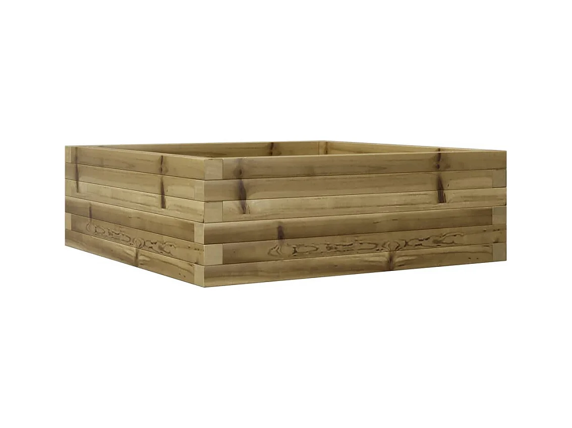 Jardinière bac lit surélevé bois marron 70 x 70 x 23 cm 02_0037805