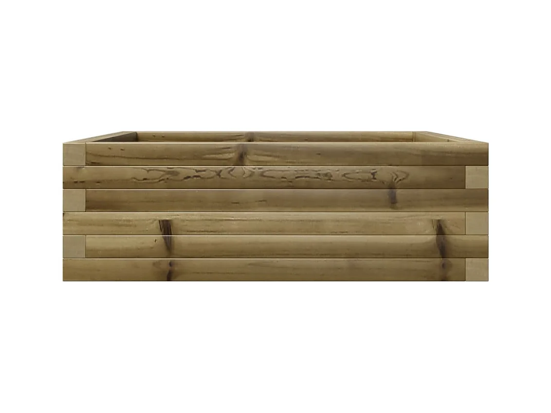 Jardinière bac lit surélevé bois marron 70 x 70 x 23 cm 02_0037805