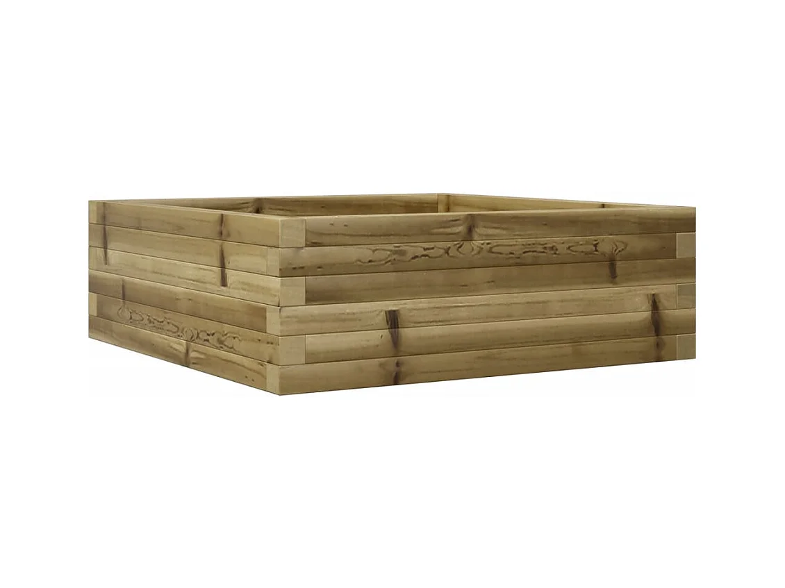 Jardinière bac lit surélevé bois marron 70 x 70 x 23 cm 02_0037805
