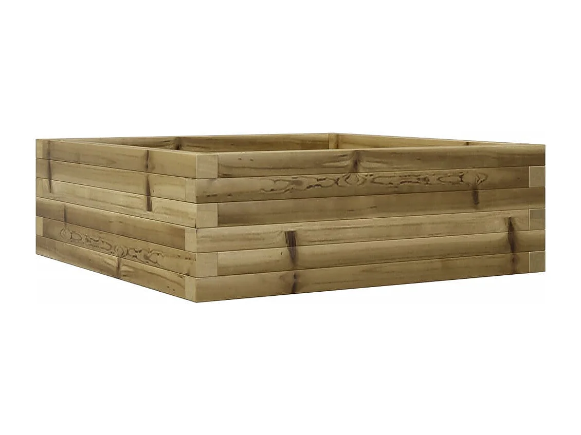 Vassoio per fioriera aiuola rialzata piante fiori terrazza giardino 70 x 70 x 23 cm legno di pino impregnato marrone 02_0037805
