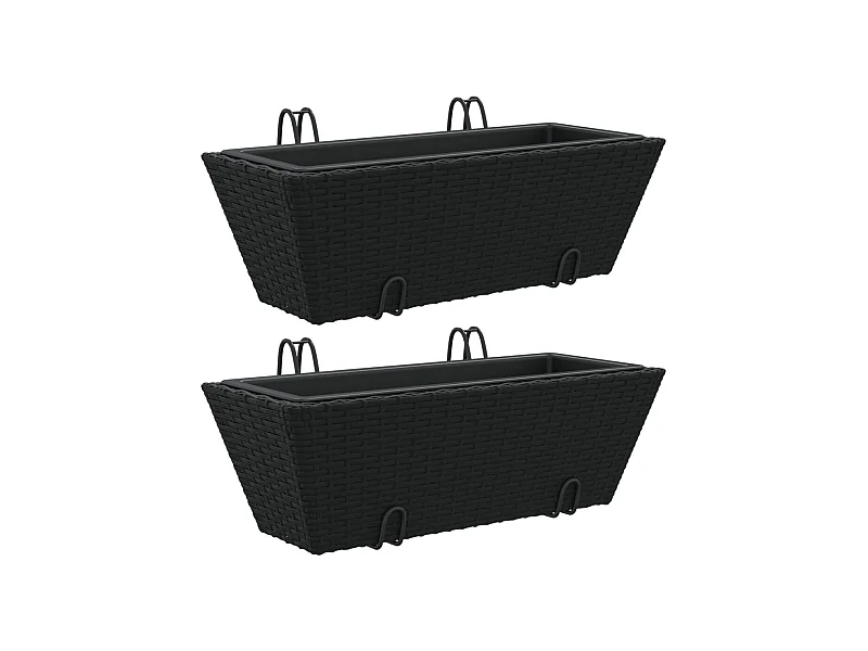 Jardinière bac lit surélevé résine noire 54 x 22 x 18 cm 02_0038867