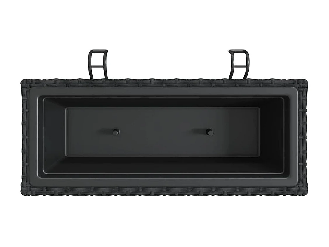Jardinière bac lit surélevé résine noire 54 x 22 x 18 cm 02_0038867