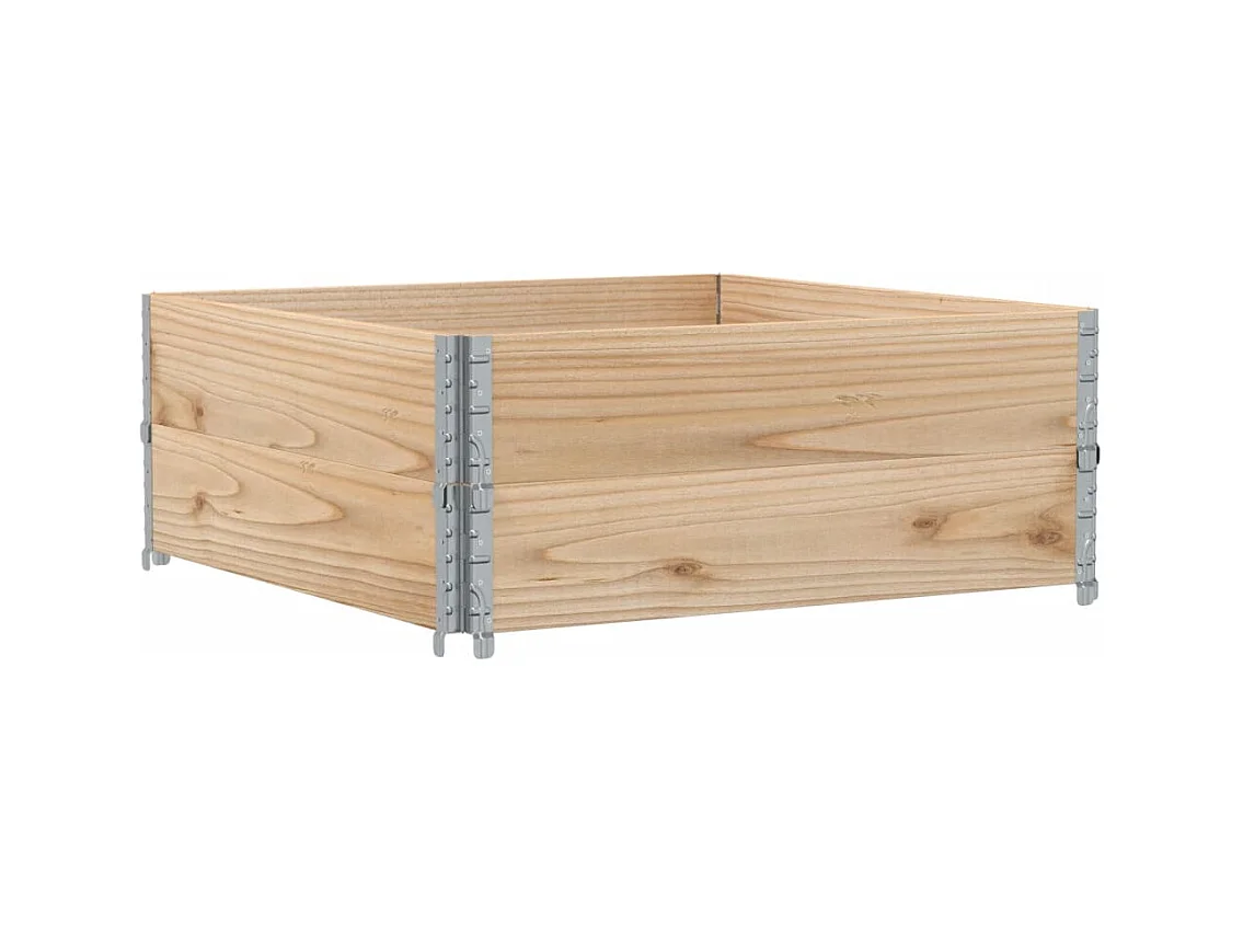 Macetero bancal elevado plantas flores terraza jardín 100 x 100 cm madera maciza de pino marrón 02_0037239