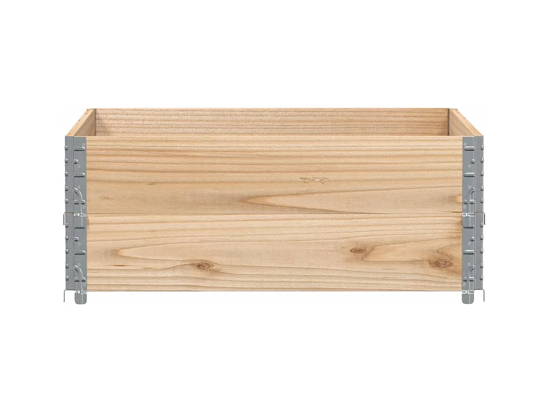 Macetero bancal elevado plantas flores terraza jardín 100 x 100 cm madera maciza de pino marrón 02_0037239