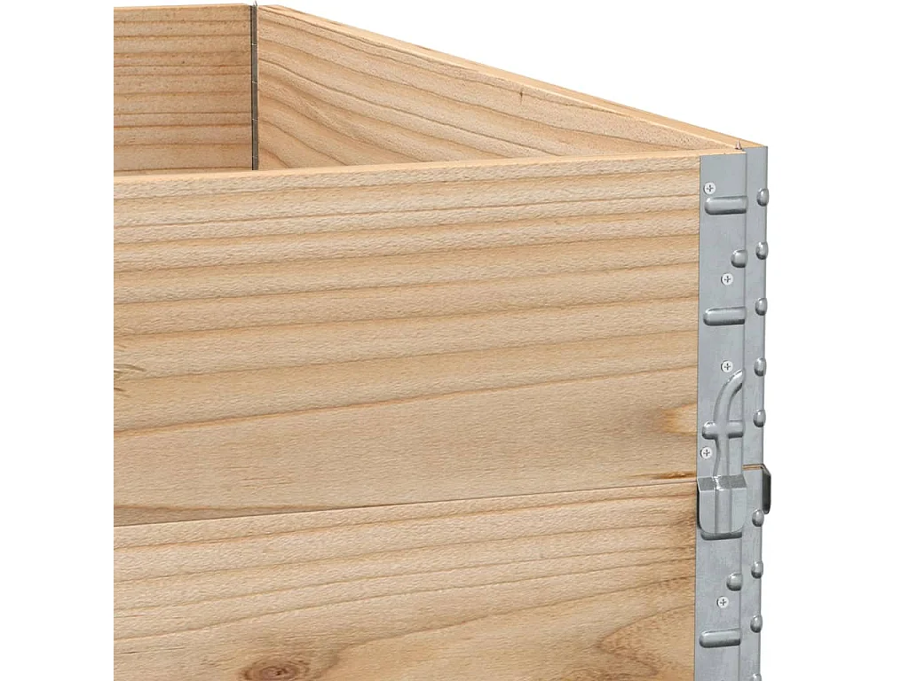 Macetero bancal elevado plantas flores terraza jardín 100 x 100 cm madera maciza de pino marrón 02_0037239