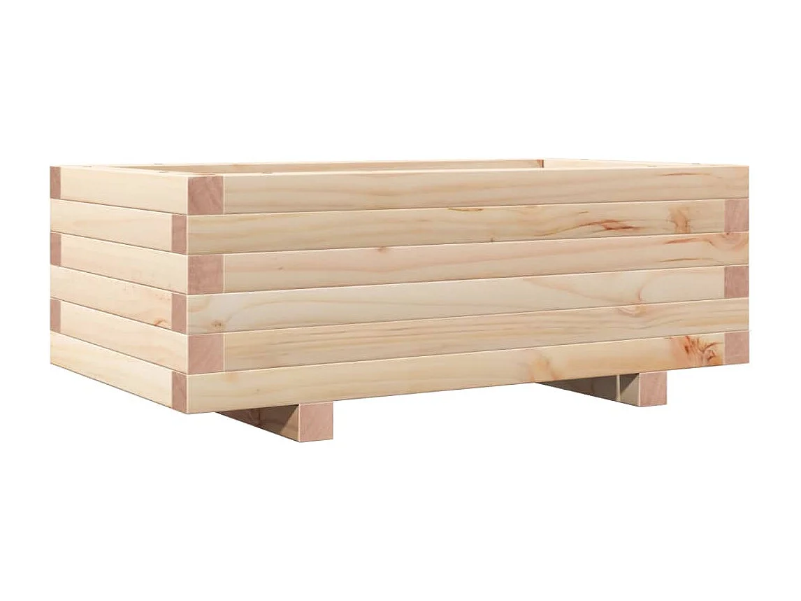 Vassoio per fioriera aiuola rialzata piante fiori terrazza giardino 70 x 40 x 26,5 cm legno di pino massiccio marrone 02_0037774