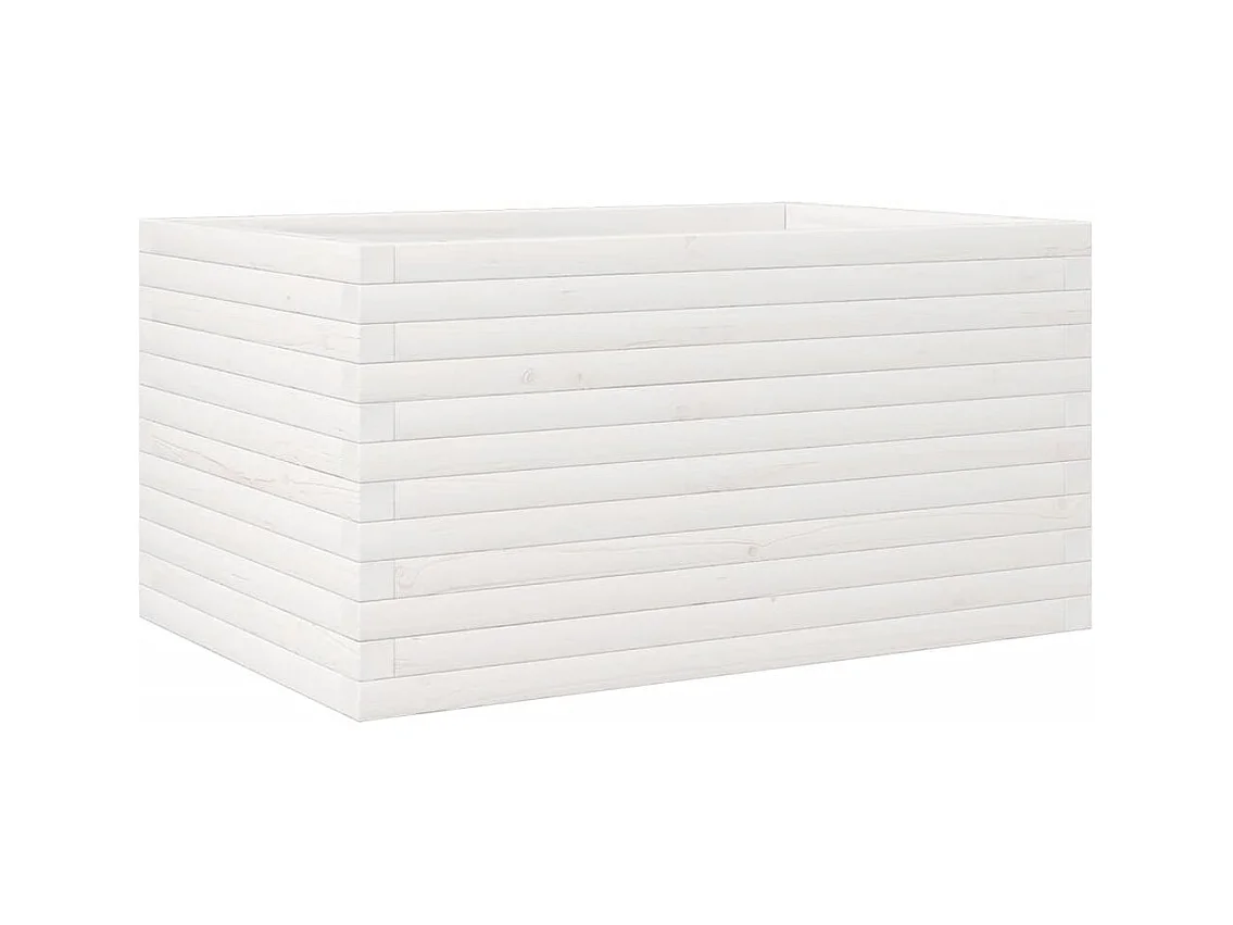 Jardinière bac lit surélevé bois blanche 90 x 60 x 45.5 cm 02_0038017