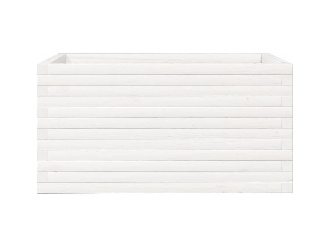Jardinière bac lit surélevé bois blanche 90 x 60 x 45.5 cm 02_0038017