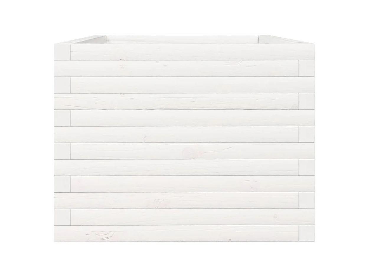 Jardinière bac lit surélevé bois blanche 90 x 60 x 45.5 cm 02_0038017