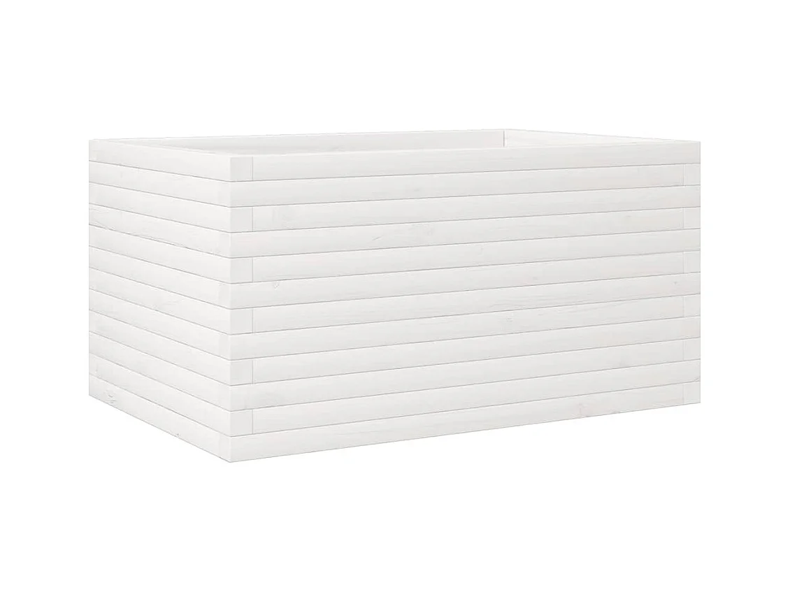 Jardinière bac lit surélevé bois blanche 90 x 60 x 45.5 cm 02_0038017