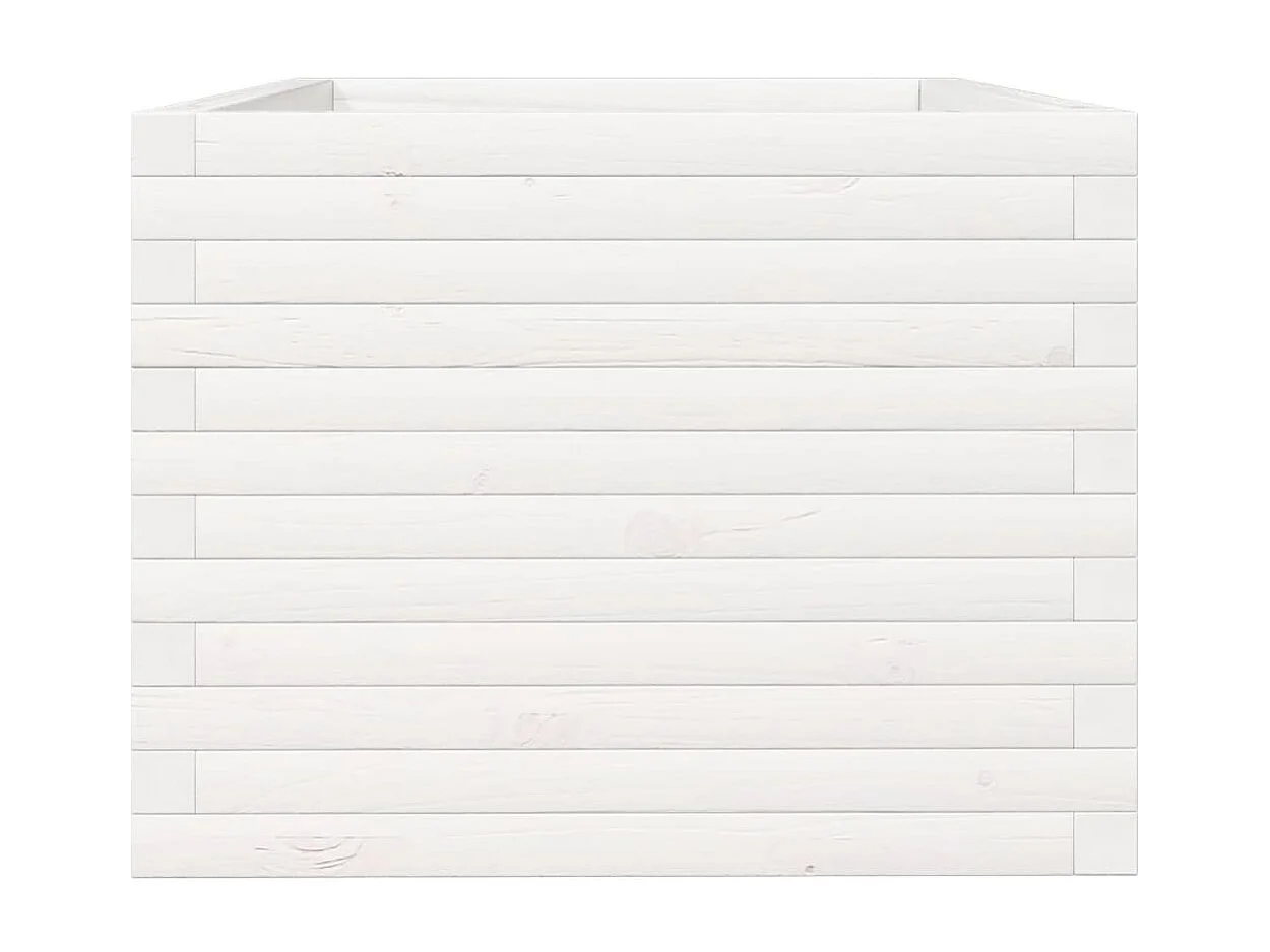 Fioriera aiuola rialzata vassoio piante fiori terrazza giardino 90 x 60 x 45,5 cm legno di pino massiccio bianco 02_0038017